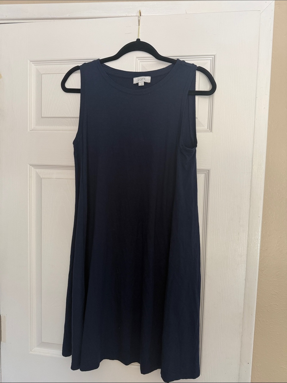 LOFT Dark Navy Sleeveless Swing Dress